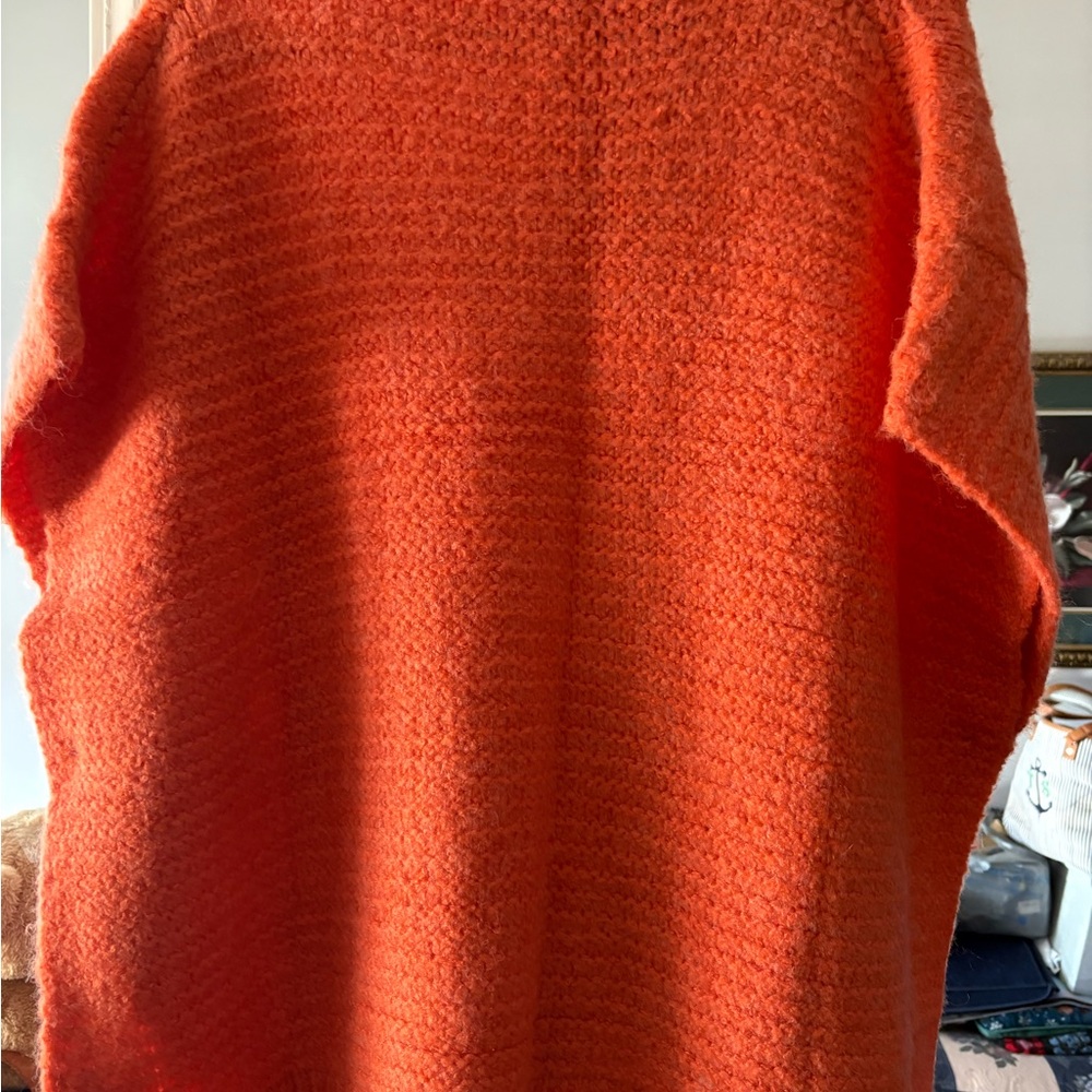 New Easel Vibrant Orange Cowl Neck Sweater